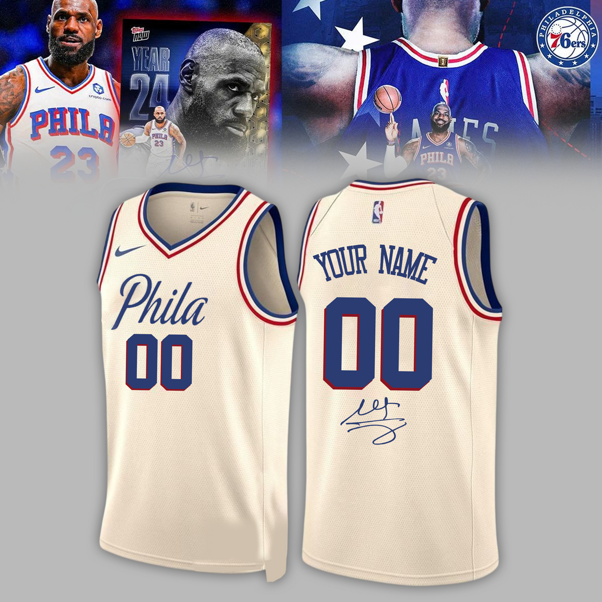 LeBron James Philadelphia 76ers Limited Edition Signature – Jersey (Custom Name&Custom Number)