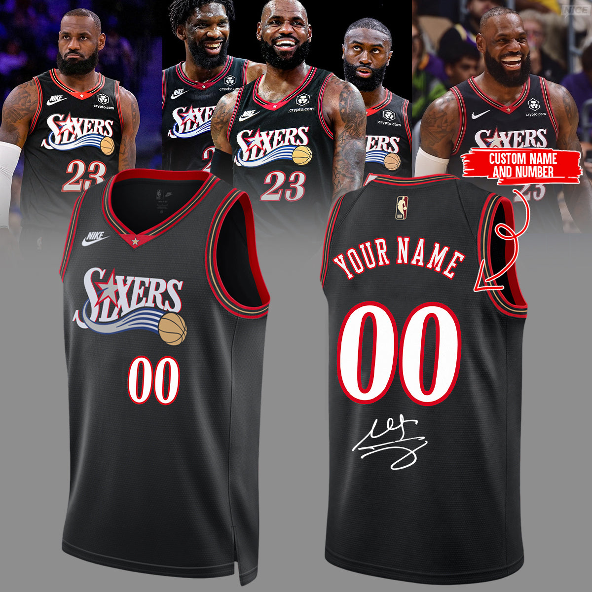 ,LeBron James Philadelphia 76ers Limited Edition Signature – Jersey (Custom Name&Custom Number)