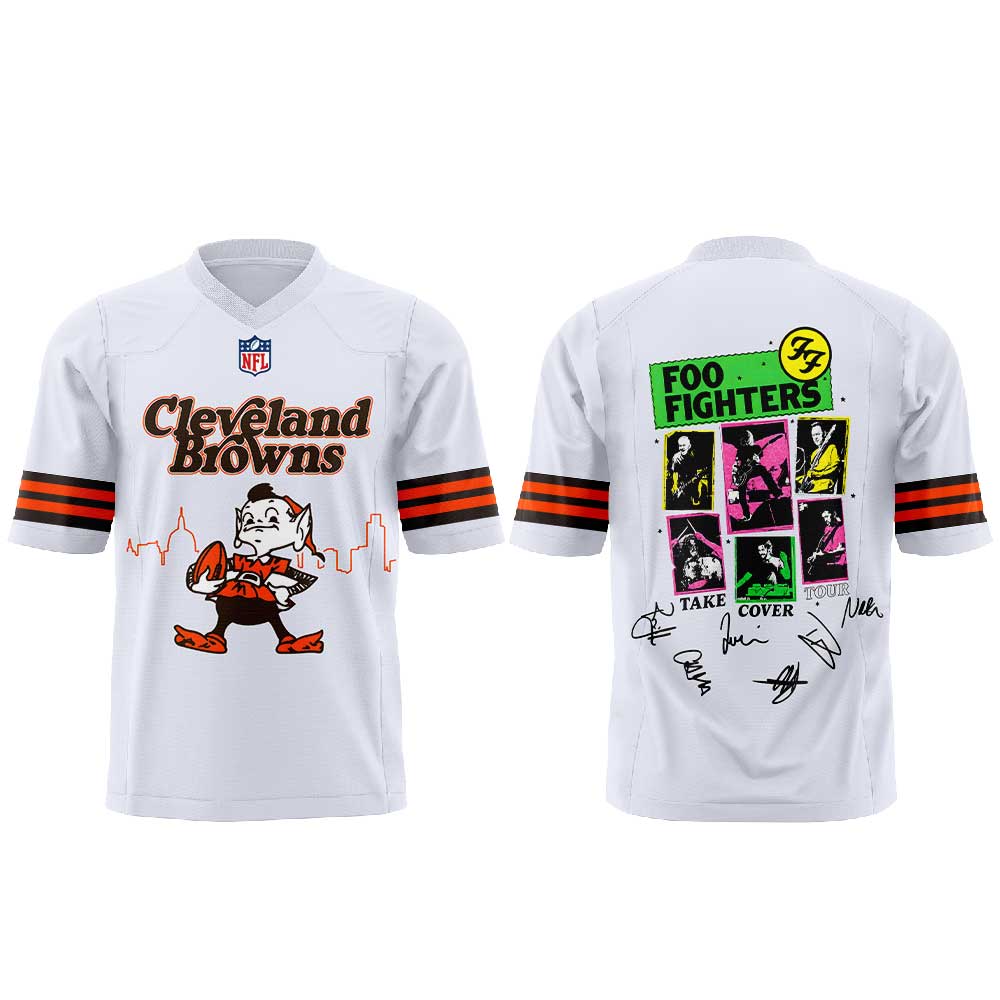 . Foo Fighters TAKE COVER TOUR 2026 x Cleveland Browns Football Jersey