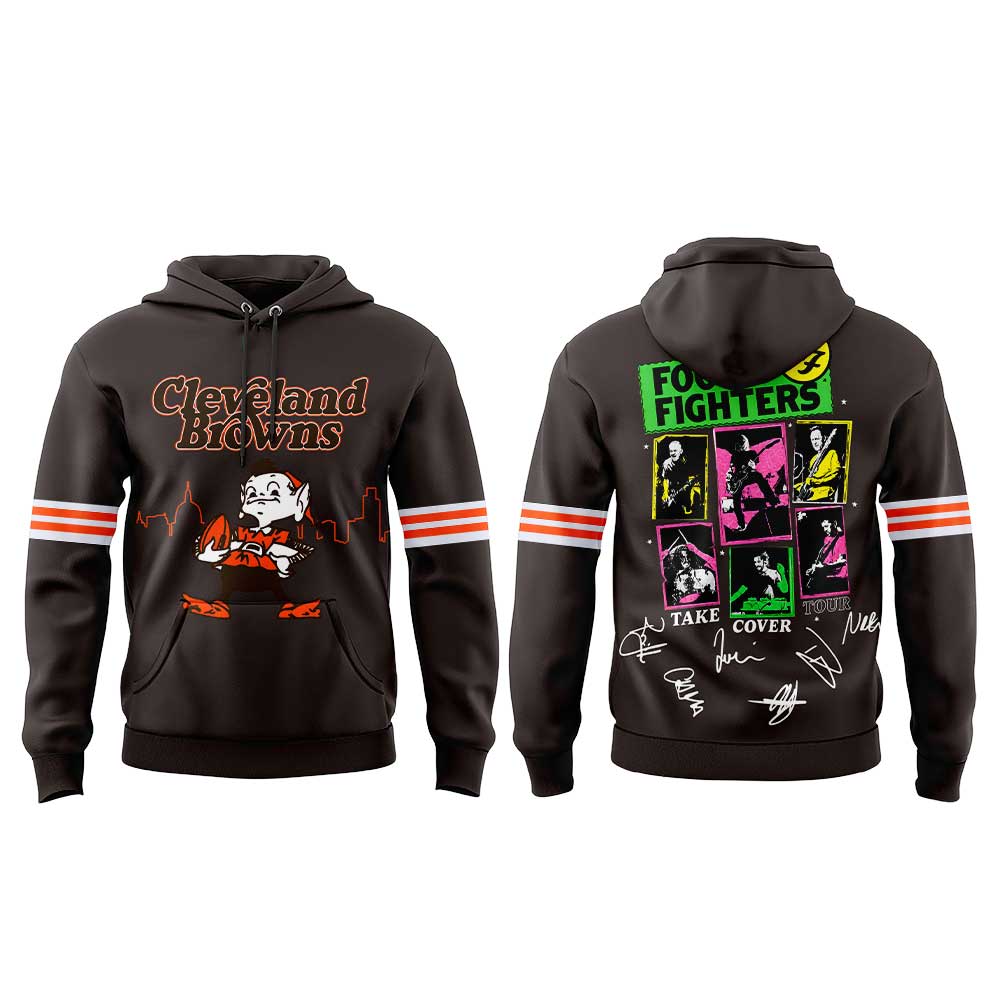 . Foo Fighters TAKE COVER TOUR 2026 x Cleveland Browns Hoodie V2