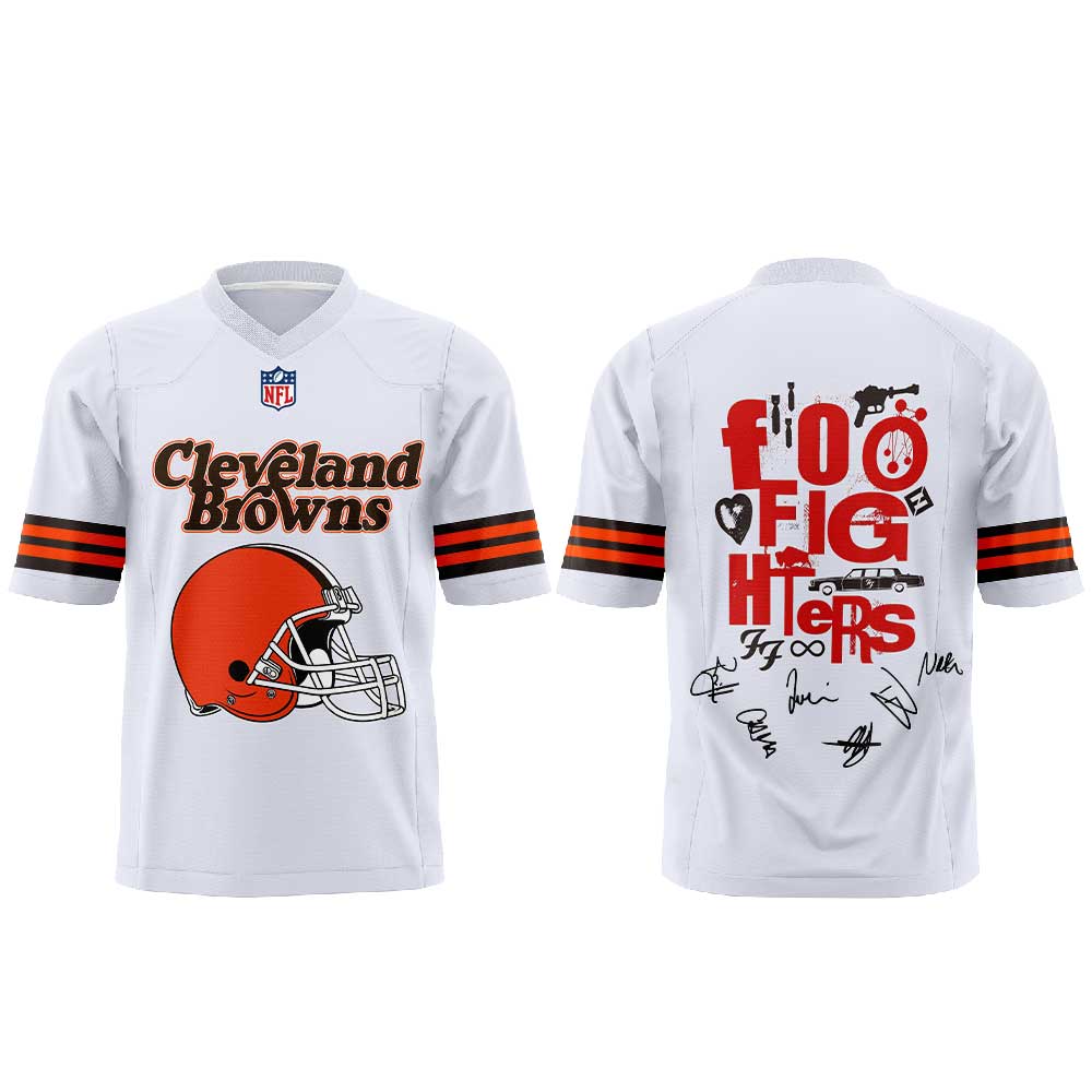 . Foo Fighters TAKE COVER TOUR 2026 x Cleveland Browns Football Jersey V3
