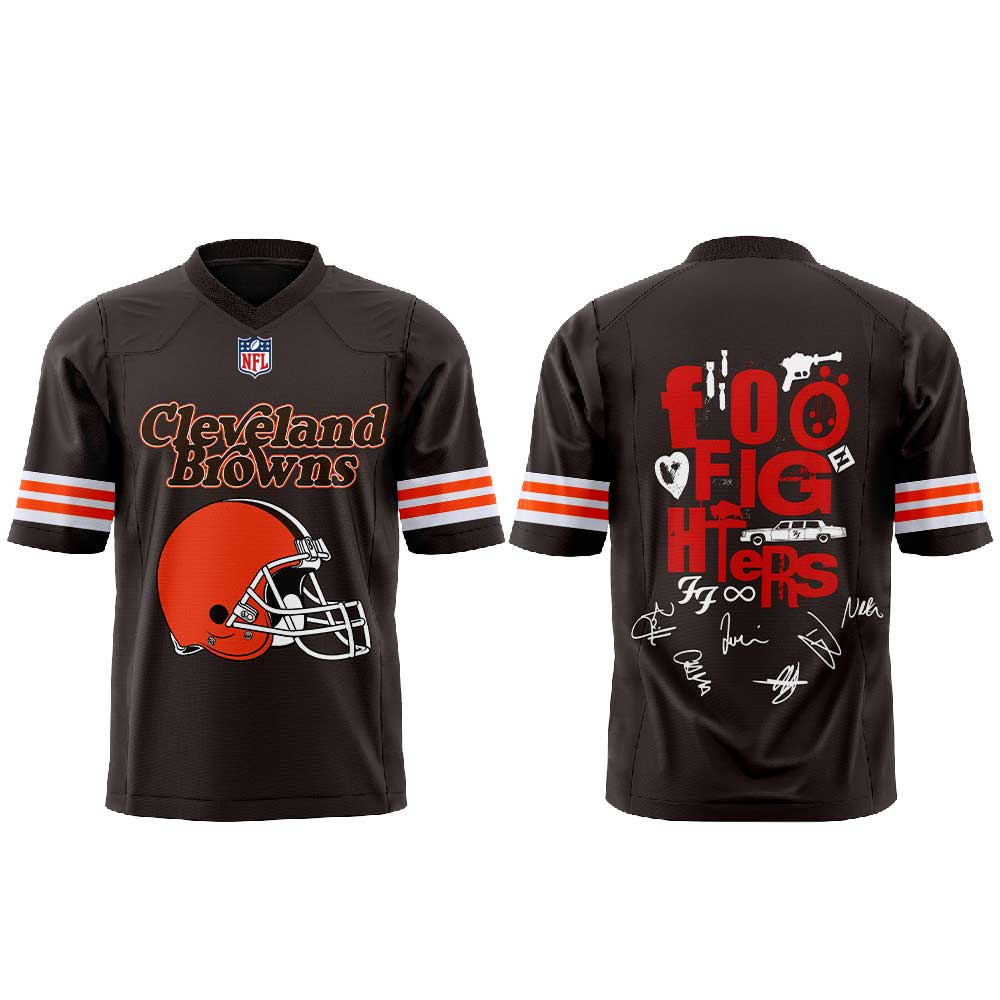 . Foo Fighters TAKE COVER TOUR 2026 x Cleveland Browns Football Jersey V4
