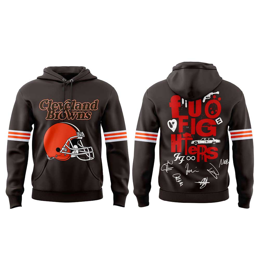 . Foo Fighters TAKE COVER TOUR 2026 x Cleveland Browns Hoodie V4