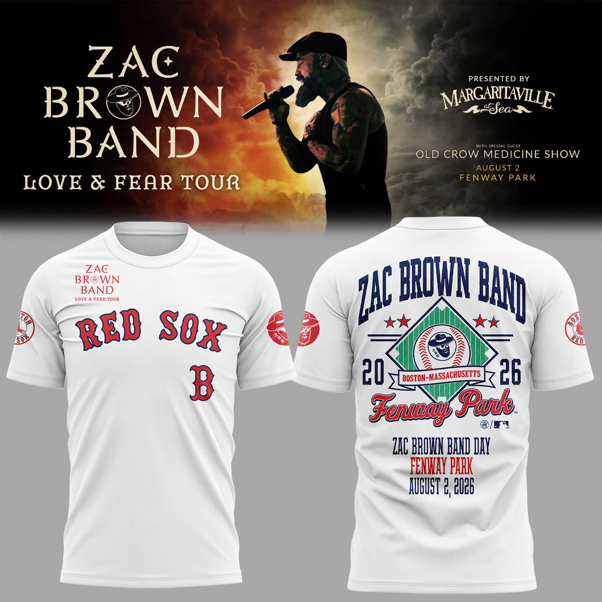 Limited Edition Love & Fear Tour in Fenway Park Shirt-KC08032622