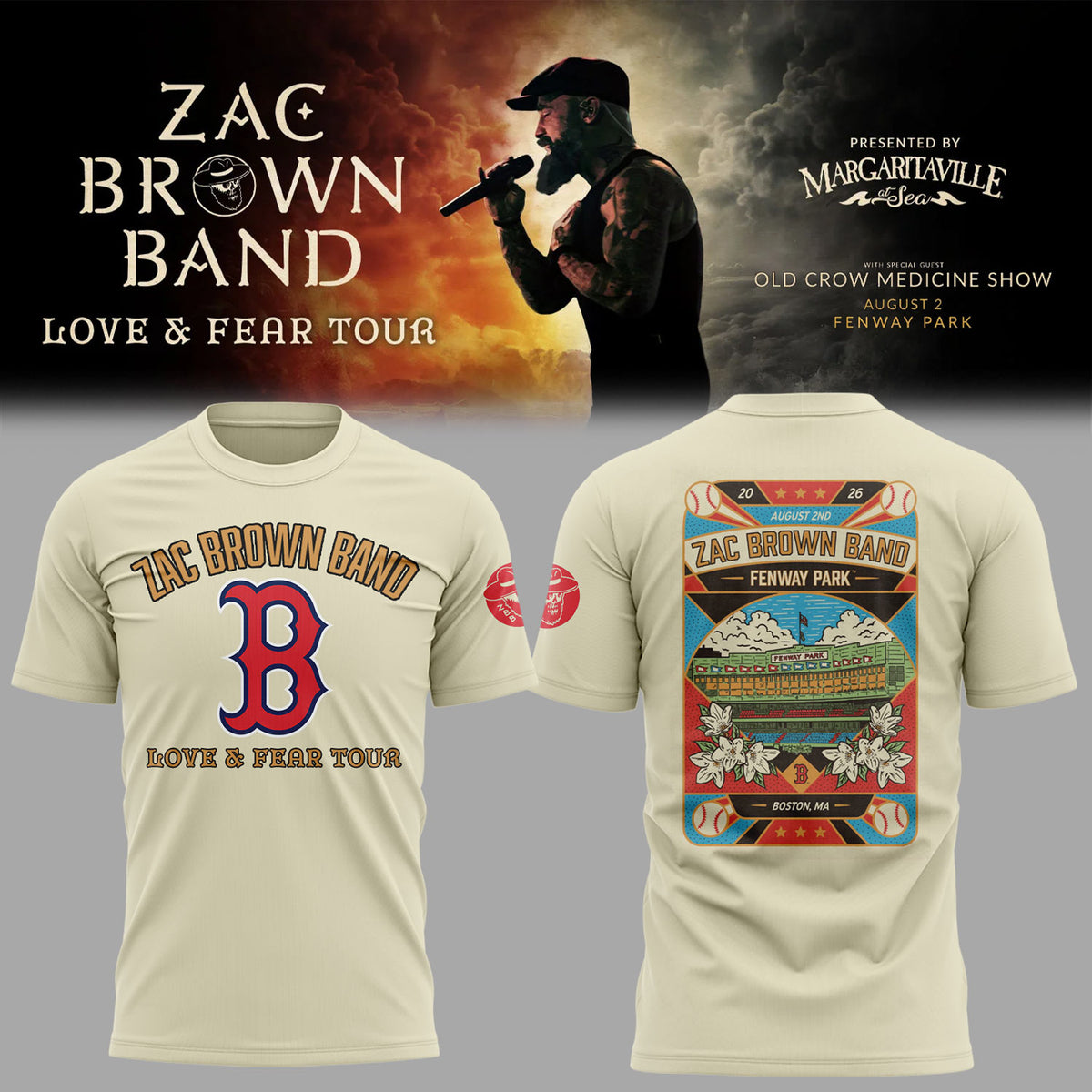 Limited Edition Love & Fear Tour in Fenway Park Shirt-KC08032623