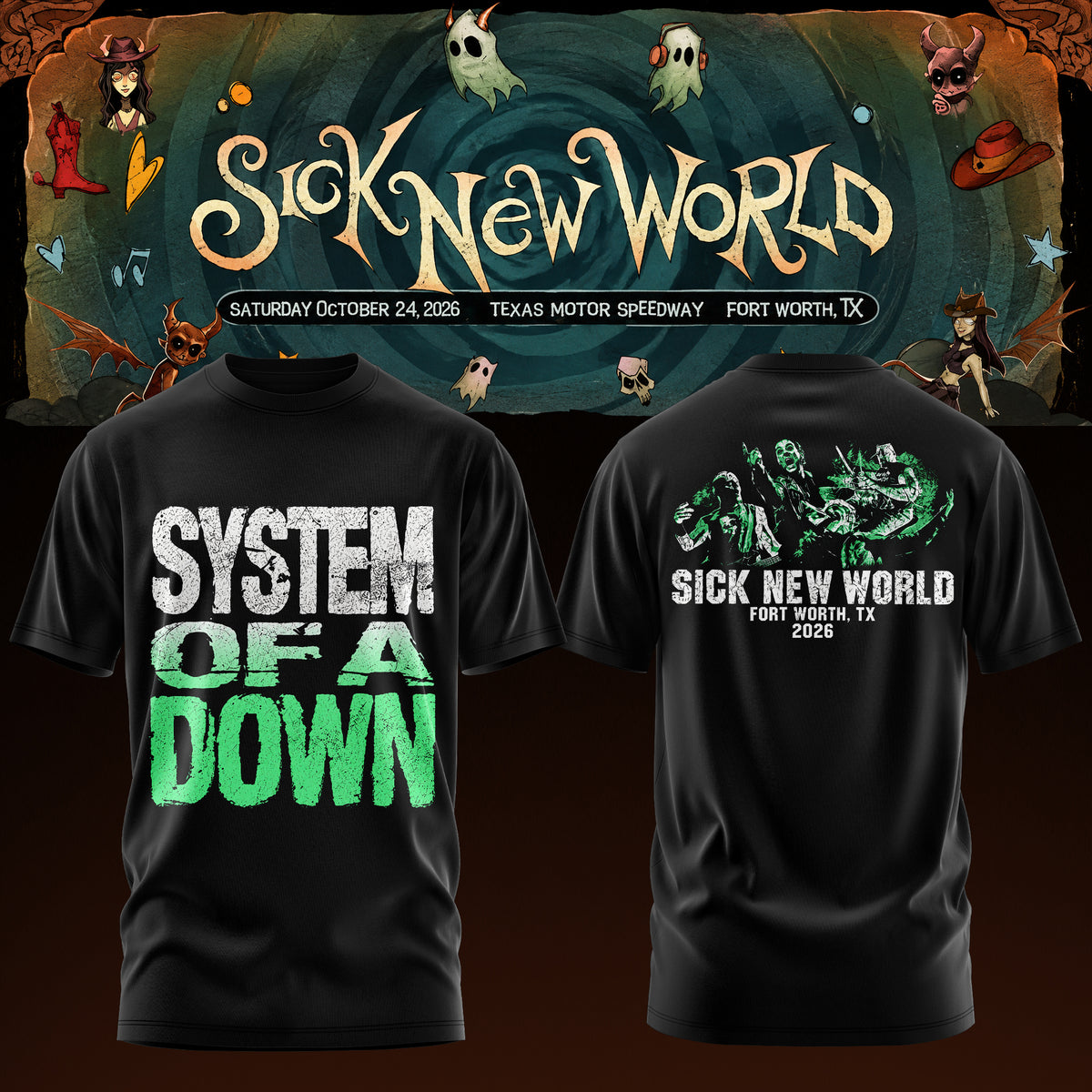 S.O.A.D - Sick New World Texas 2026 Limited T-Shirt
