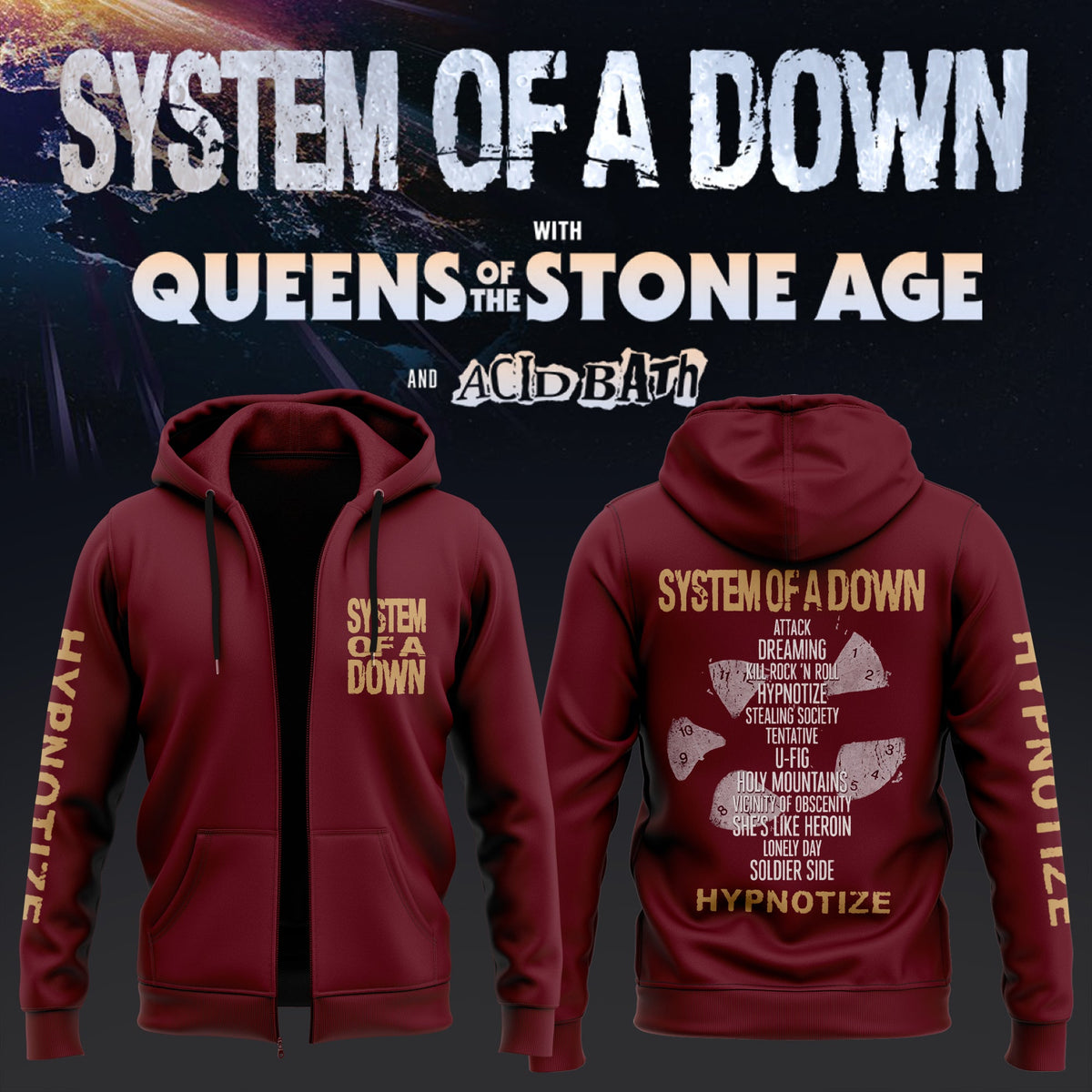 S.O.A.D - UK & EU Tour 2026 Limited ZipHoodie