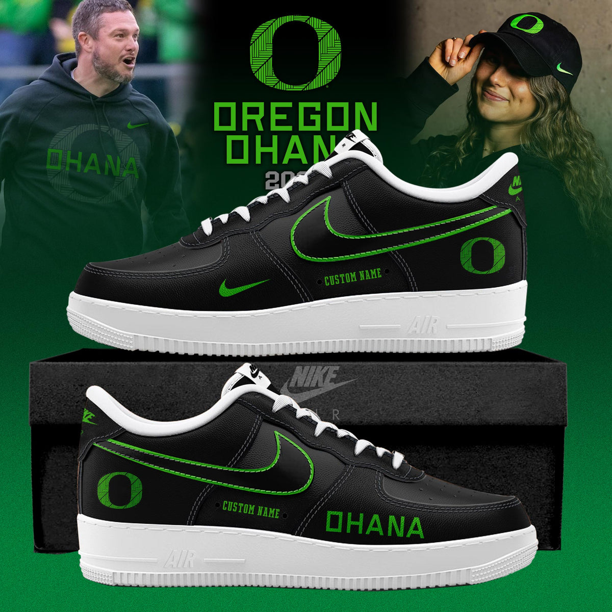 Oregon Ducks Ohana 2025 Custom AF1 Sneaker