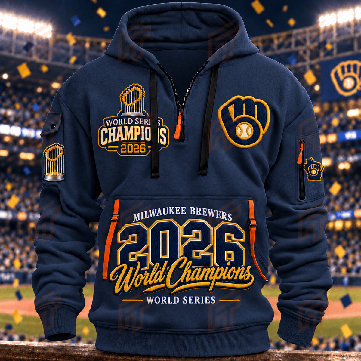 Limited Edition Milwaukee Brewers 2026 World Series Champions Half Zip Hoodie