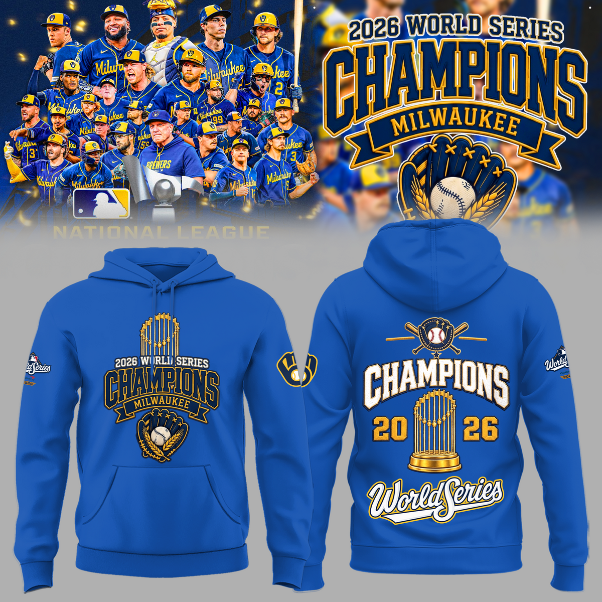 Limited Edition Milwaukee Brewers 2026 World Series Champions Hoodie