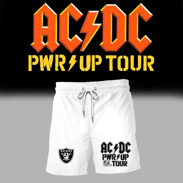 02.10. Exclusive White AC/DC x Las Vegas Raiders - Power Up Tour 2026 T-Shirt