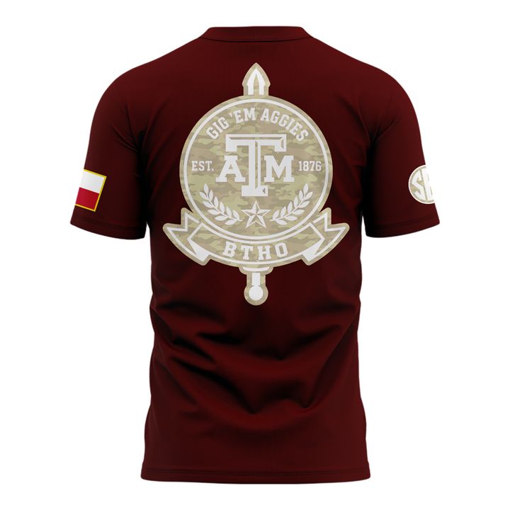 1. Texas A&M Aggies Honor & Support Camo Logo T-Shirt