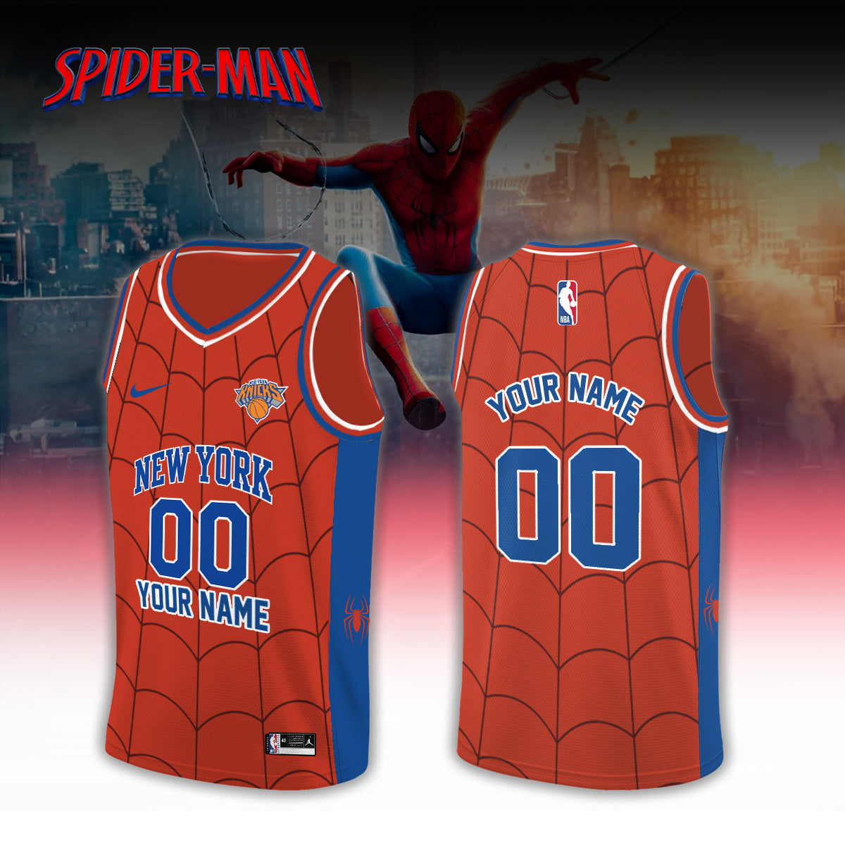 , NBA Knicks x Spider Man 2026 Edition Custom Jersey Basketball for Fans V2
