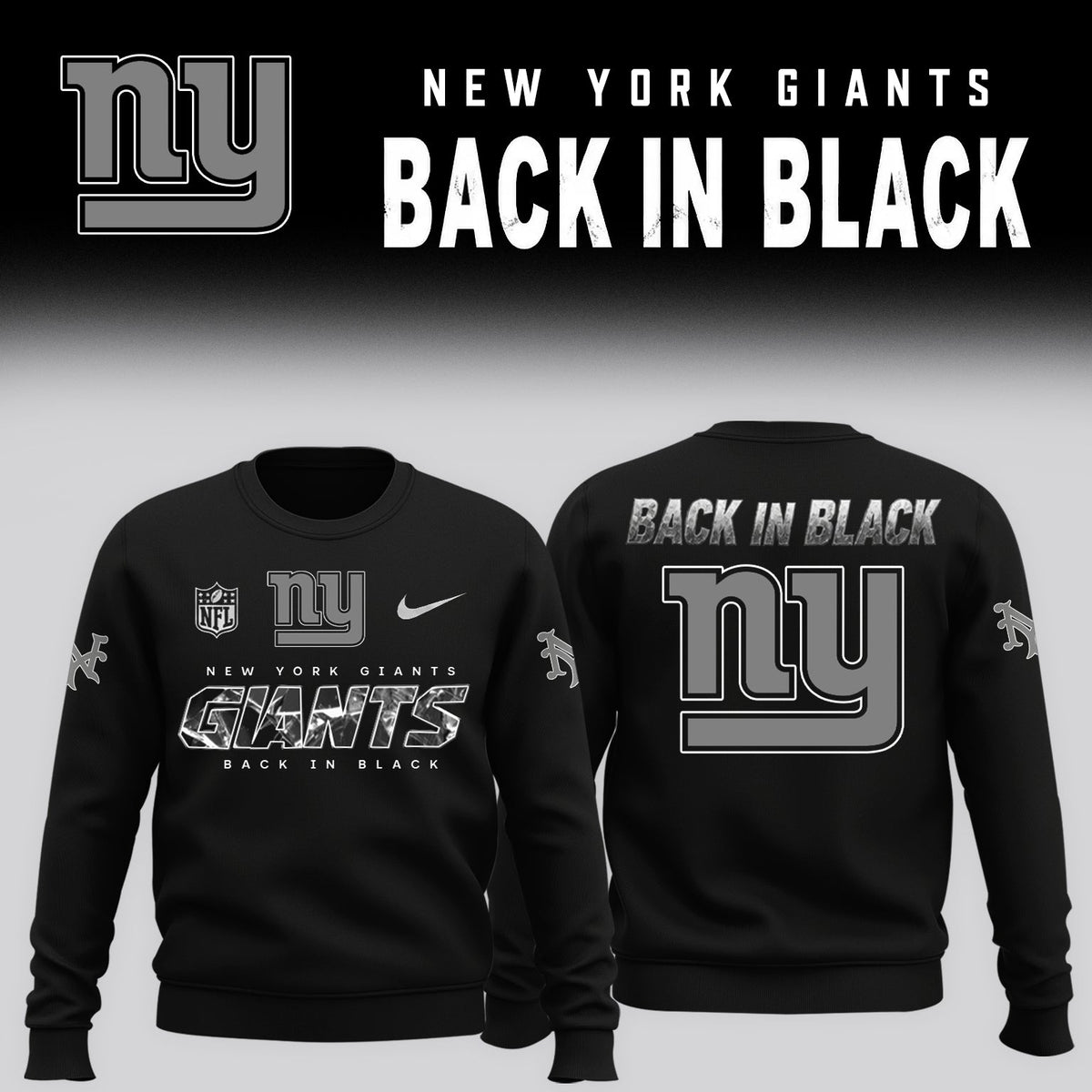 2026 NY Giants - Back In Black Limited Edition Sweater