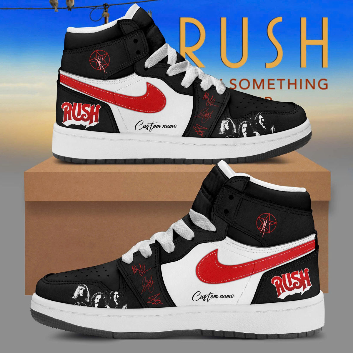 _Fifty Something Tour 2026 Personalized 3D High-Top Sneakers - Vintage Black & Red