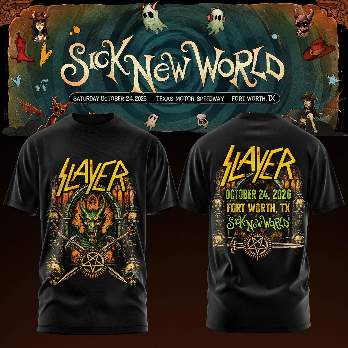 Slayer - Sick New World Texas 2026 Limited T-Shirt
