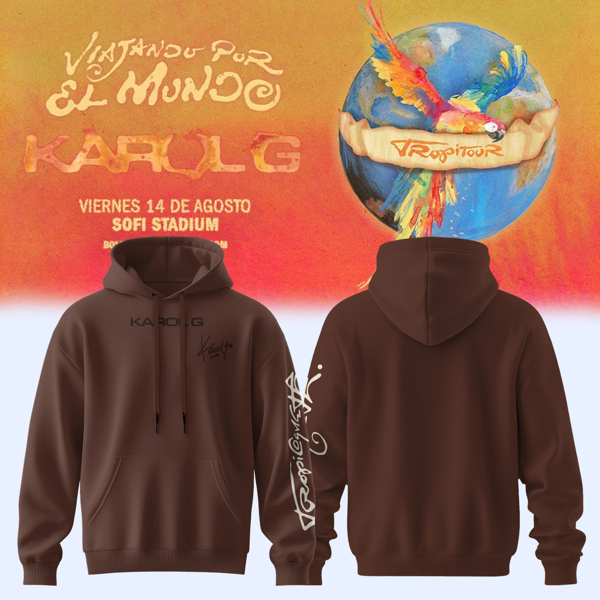 ,KaRol G ''VIAJANDO POR EL MUNDO TROPITOUR'' Limited Edition Signature – Hoodie