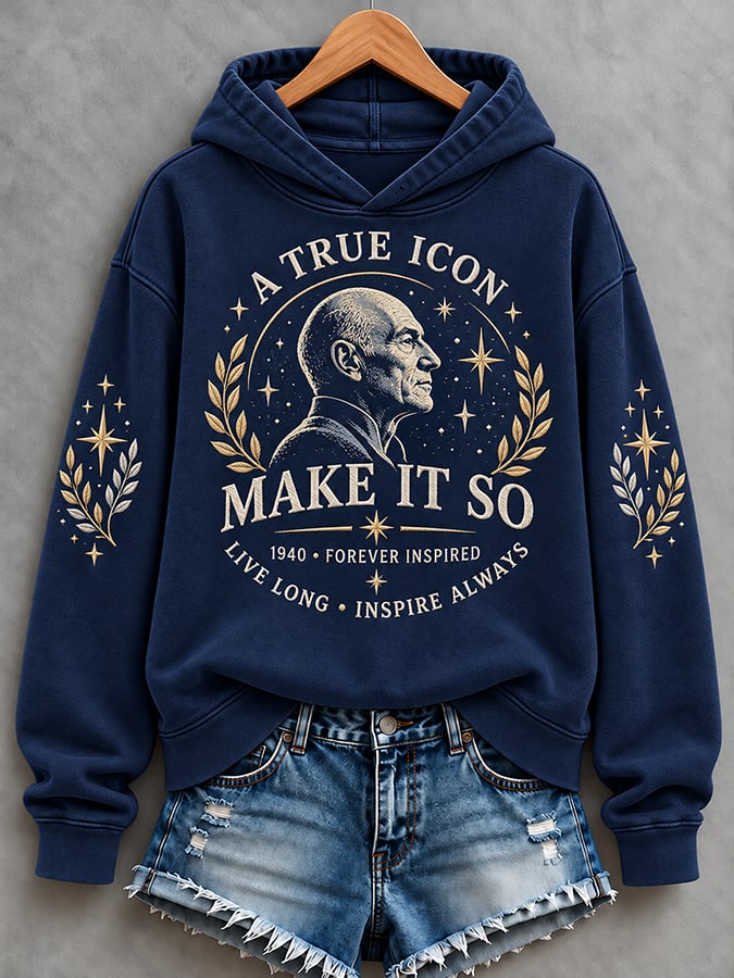 Make It So Print Casual Hoodie
