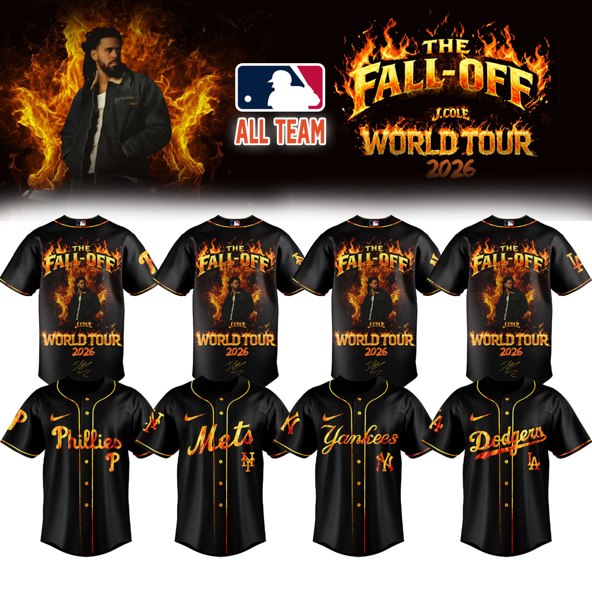 _MLB x J. Cole - "The Fall-Off Tour 2026" . Limited Edition Signature Jersey 2