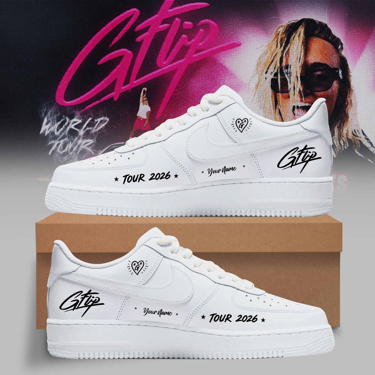 World Tour 2026 Premium 3D Sneakers - White Custom Shoes