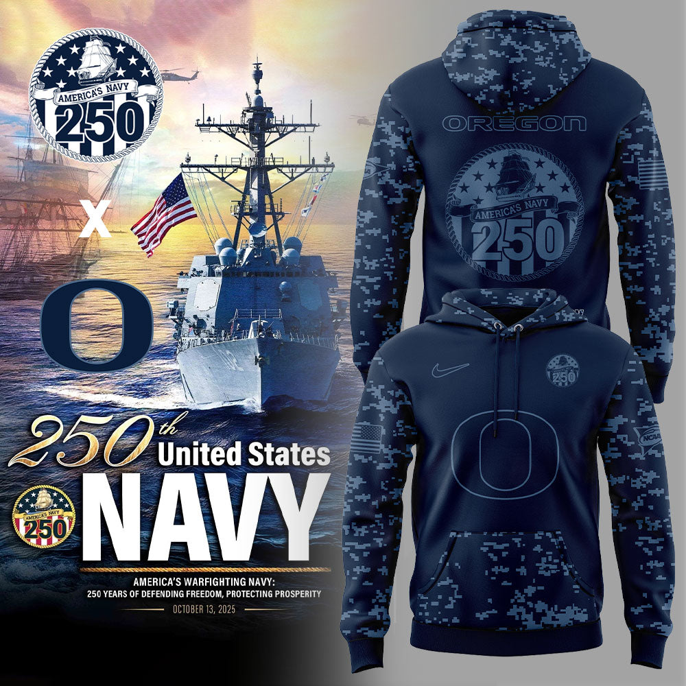 Limited Edition Oregon Football Navy 250th Celebration Hoodie