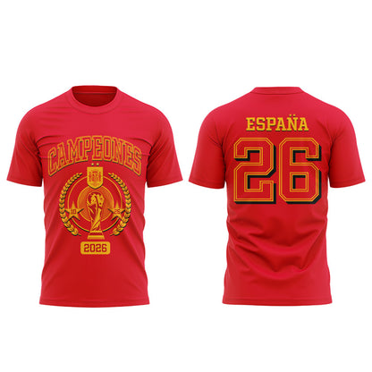 Spain World Cup Champions 2026 Red Shirt