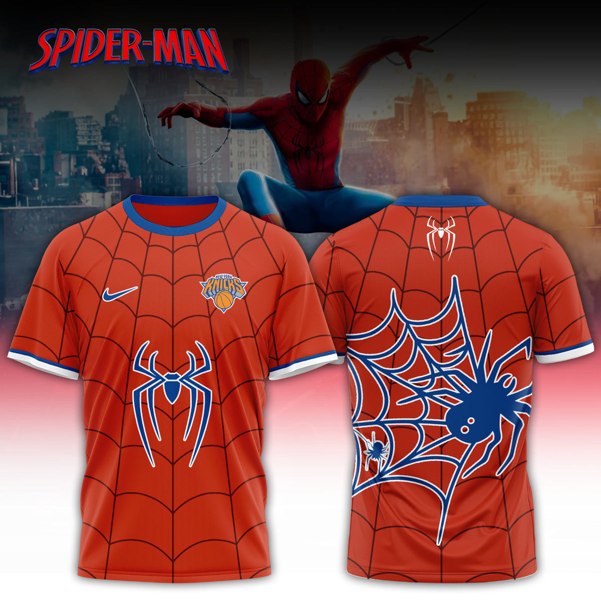 ,   NBA Knicks x Spider Man 2026 Edition Custom Tshirt for Fans V2