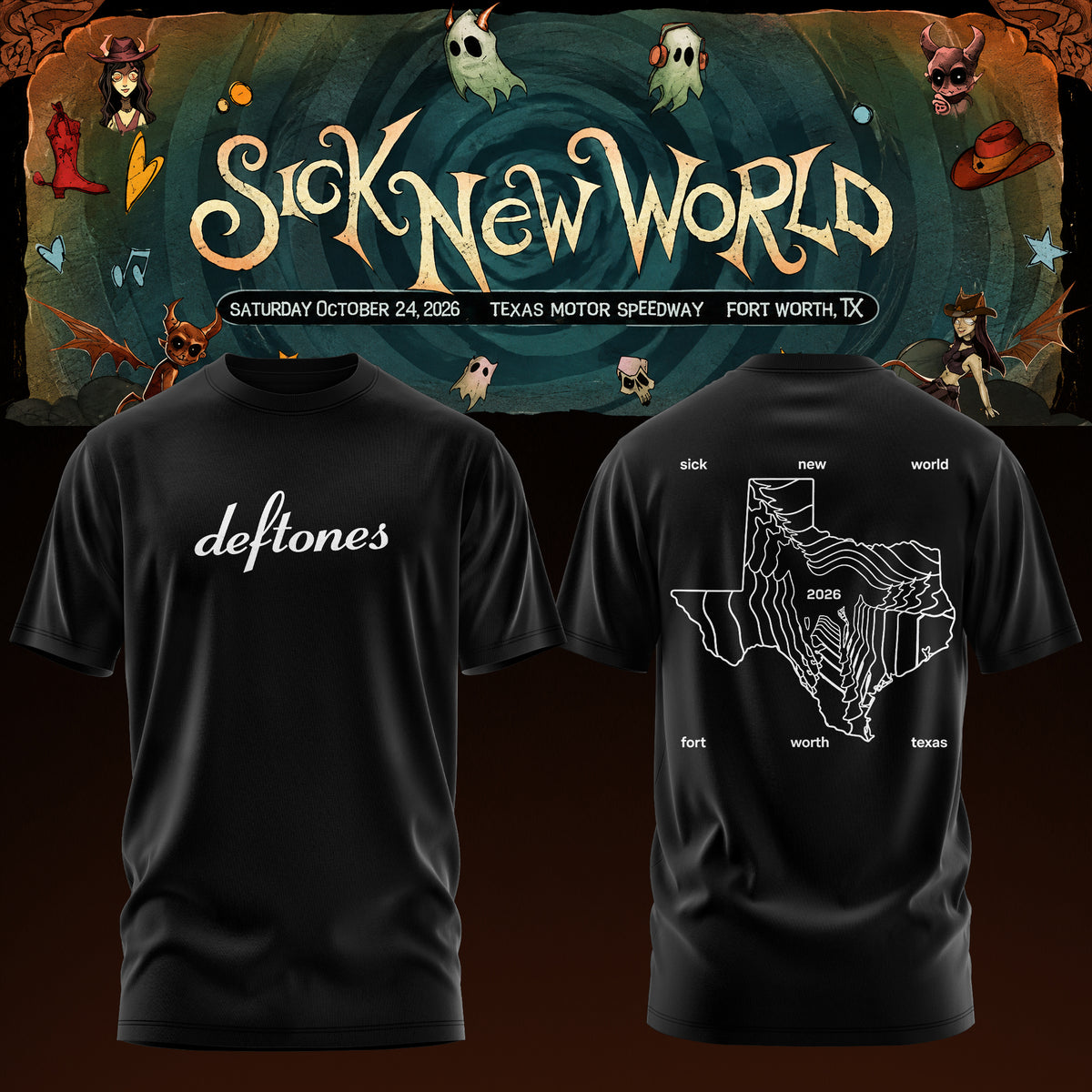 Deftones - Sick New World Texas 2026 Limited T-Shirt