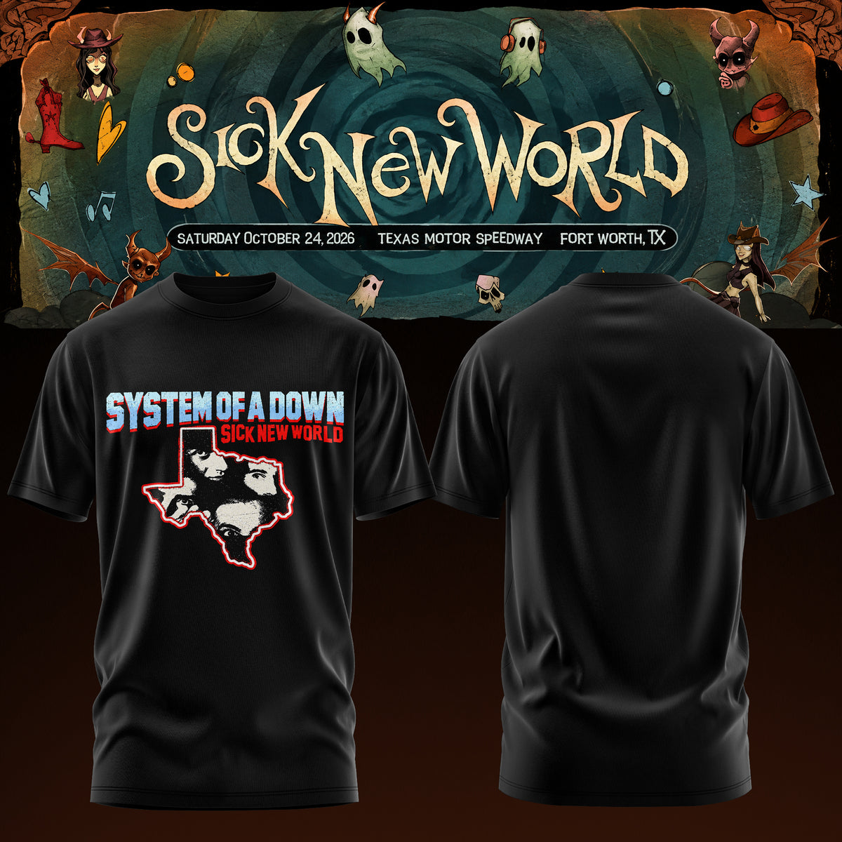 S.O.A.D - Sick New World Texas 2026 Limited T-Shirt