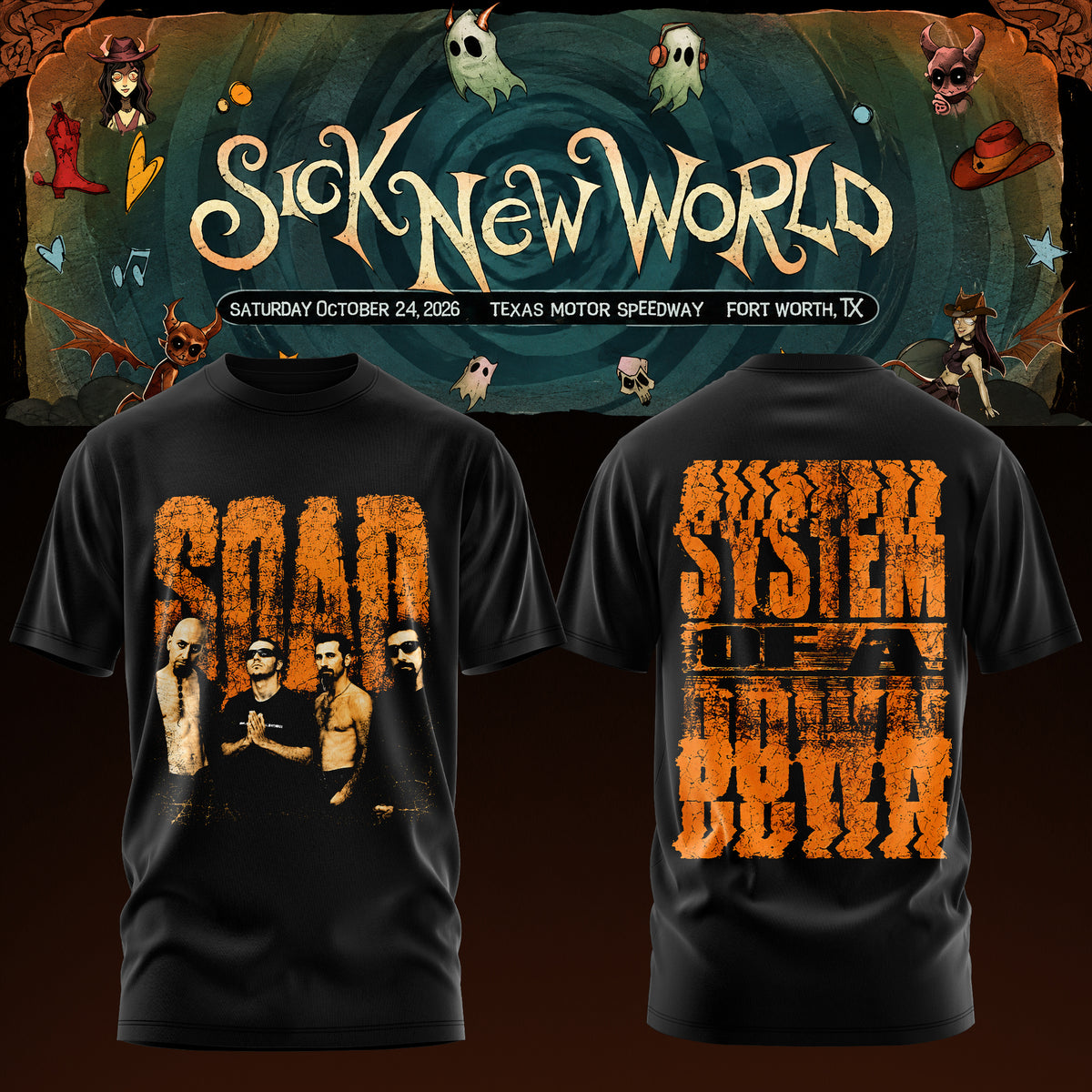 S.O.A.D - Sick New World Texas 2026 Limited T-Shirt