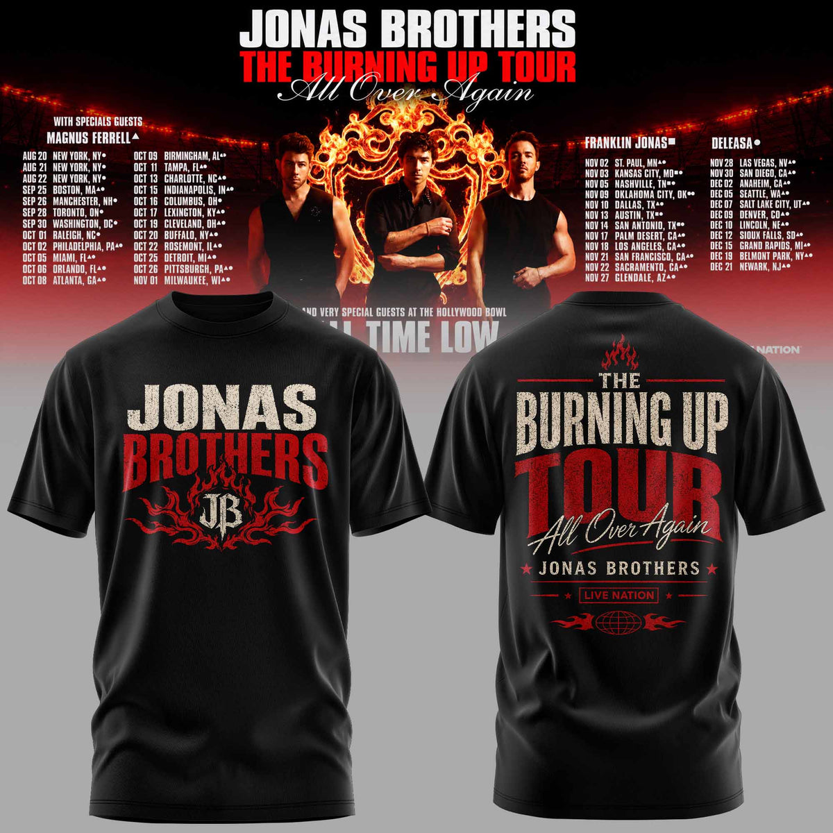 .Jns Bros The Burning Up Tour All Over Again 3D All-Over Print T-Shirt V5