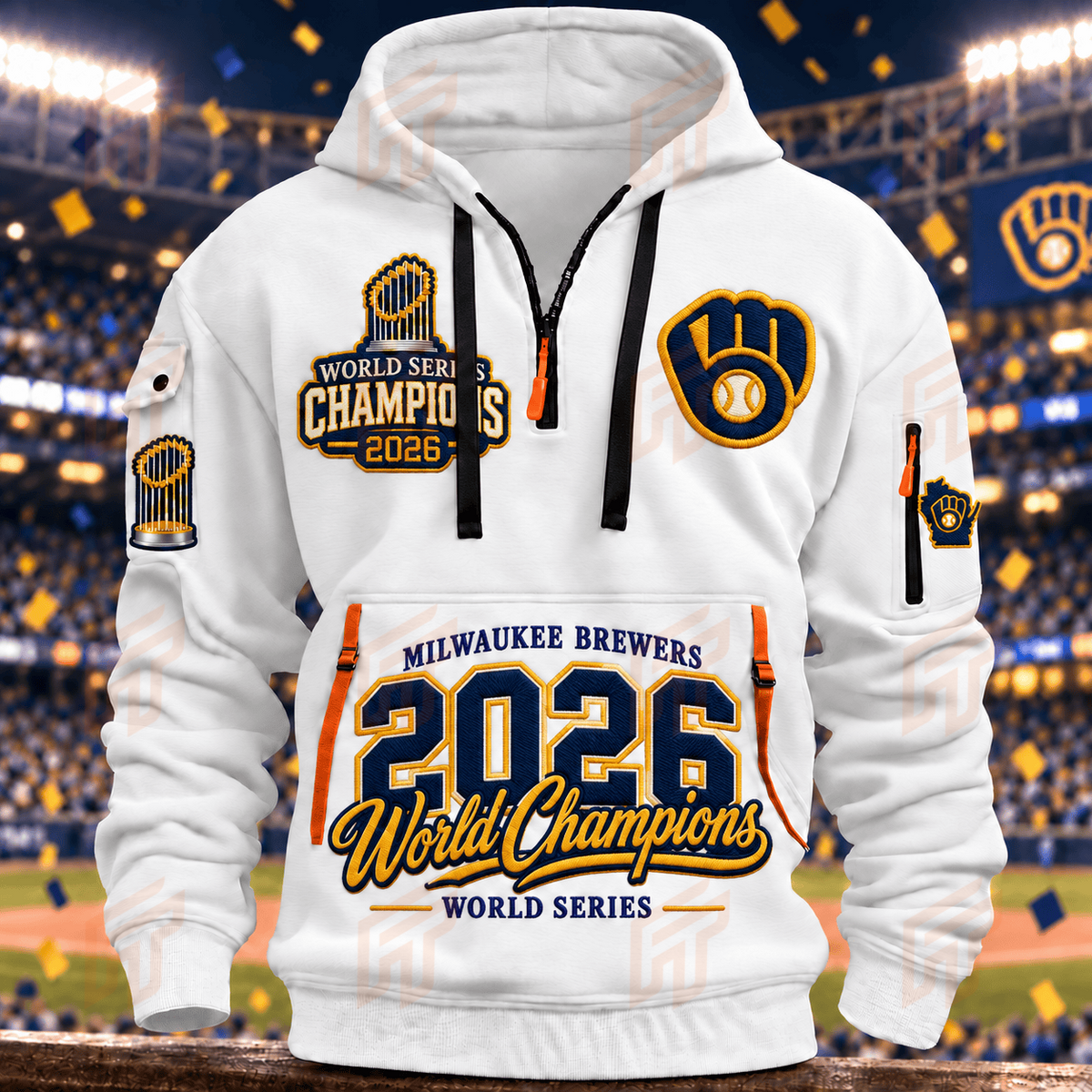Limited Edition Milwaukee Brewers 2026 World Series Champions Half Zip Hoodie