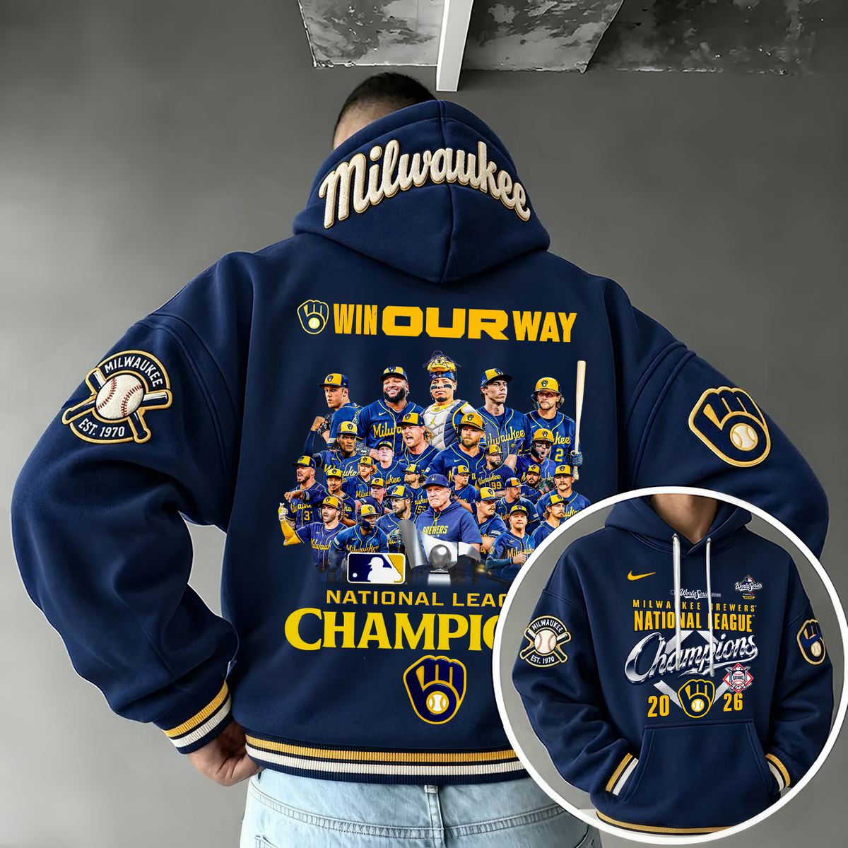 Limited Edition Milwaukee Brewers 2026 National League Champions Hoodie