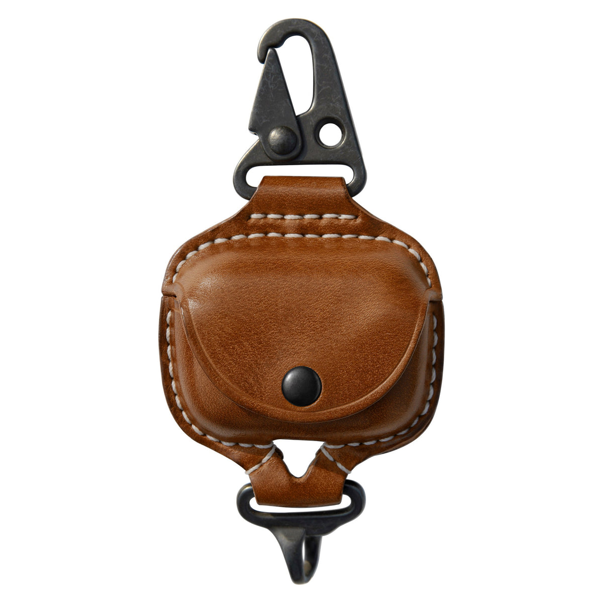 AirPods Pro Leather Strap Protective Case For AirPods Pro Headphone Case , with Fine Metal Carabiner/Earbuds Accessories -Brown