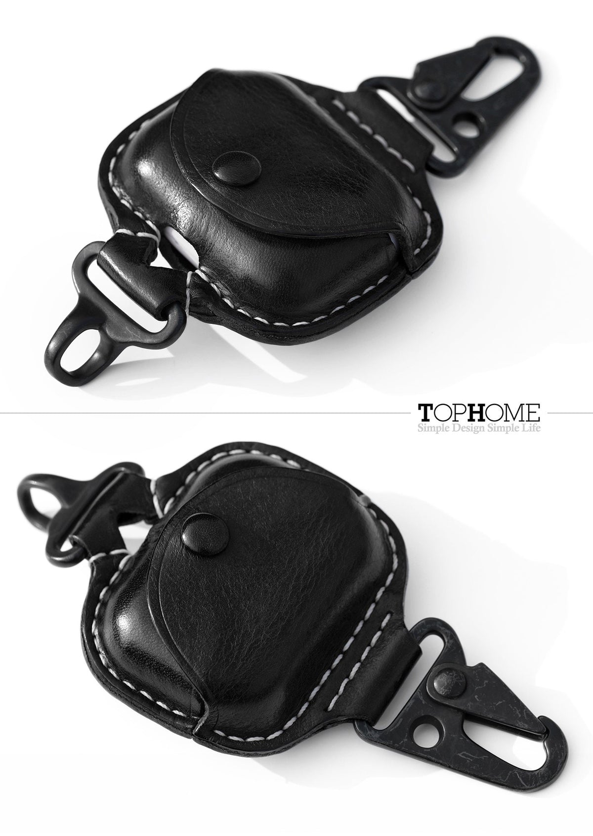 AirPods Pro Leather Strap Protective Case For AirPods Pro Headphone Case , with Fine Metal Carabiner/Earbuds Accessories Thanksgiving Gift
