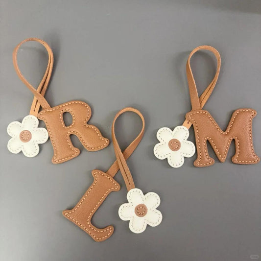 Leather Name Charm, Alphabet Bag Charm, Personalized Leather Keychain Gift with Name,alphabet charm,personalized Name Charm