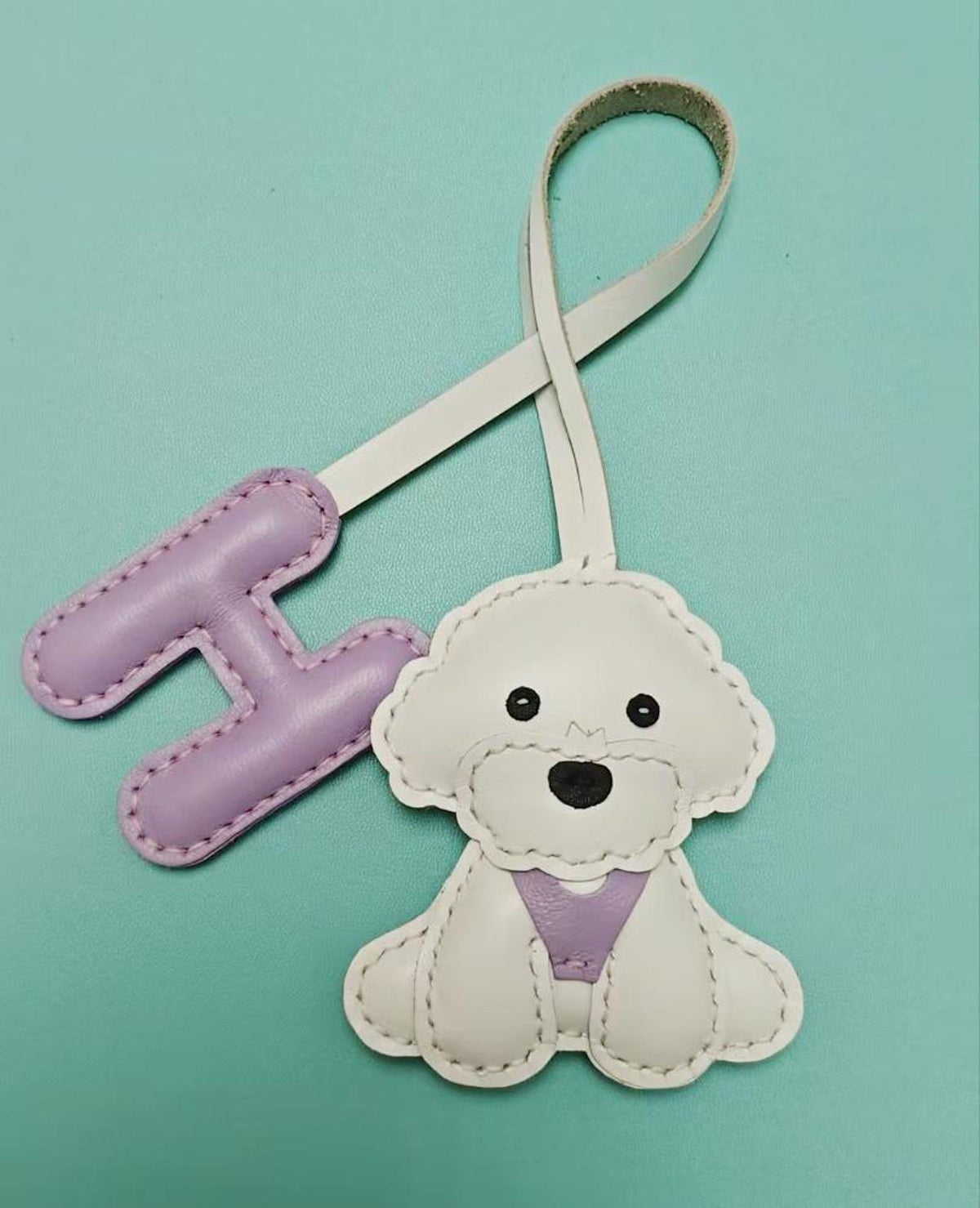 Personalized custom pets dog,Leather Bag Charm, Bichon frise Charm,Handbag and Purse Charm,dog Keychain,pets birthday Gift,dog mon gifts