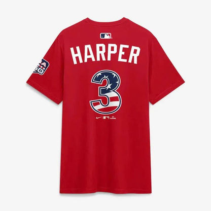 2026 All-Star Game Men's National League Bryce Harper Nike Red Name &amp; Number T-Shirt