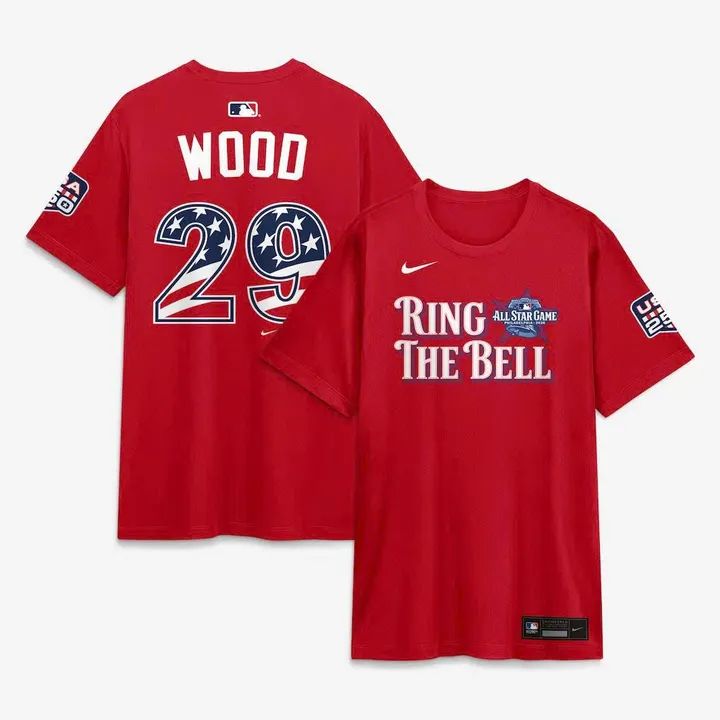 2026 All-Star Game Men's National League James Wood Nike Red Name &amp; Number T-Shirt