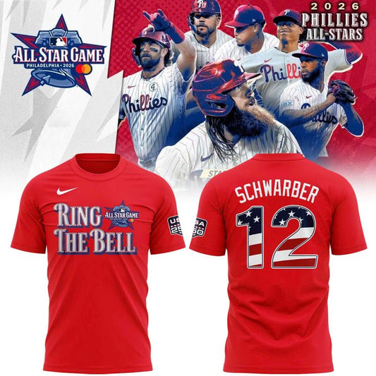 2026 All-Star Game Men's National League Kyle Schwarber Nike Red Name &amp; Number T-Shirt