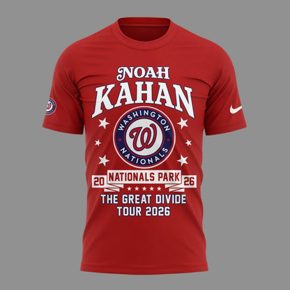 Noah Kahan x Washington Nationals - The Great Divide Tour 2026 T-Shirt