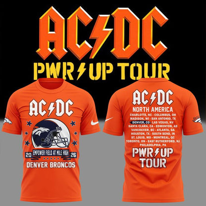 06. Newest Shirt AC/DC x Denver Broncos - Power Up Tour 2026 T-Shirt