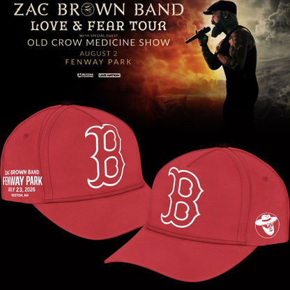 Zac Brown Band x Boston Red Sox Fenway Park - Love & Fear Tour Red Tee