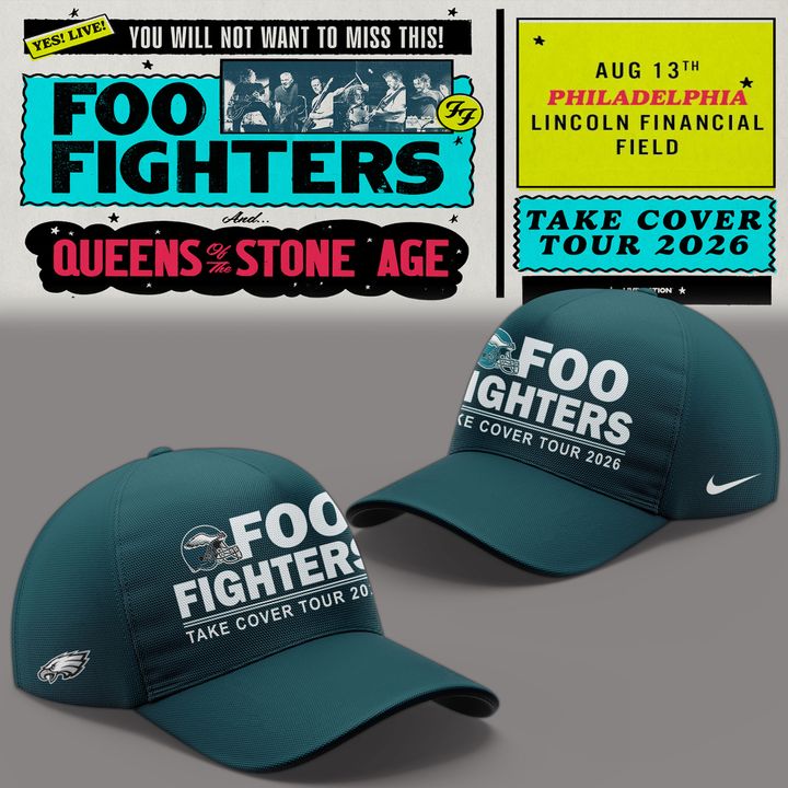 01. Newest Shirt Foo Fighters x Philadelphia Eagles - Take Cover Tour 2026 T-Shirt