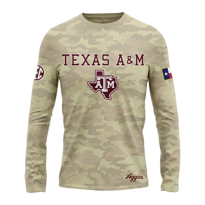 Texas A&amp;M Aggies Honor &amp; Support Camo Long Tee