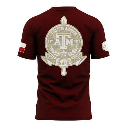Texas A&amp;M Aggies Honor &amp; Support Camo Logo T-Shirt
