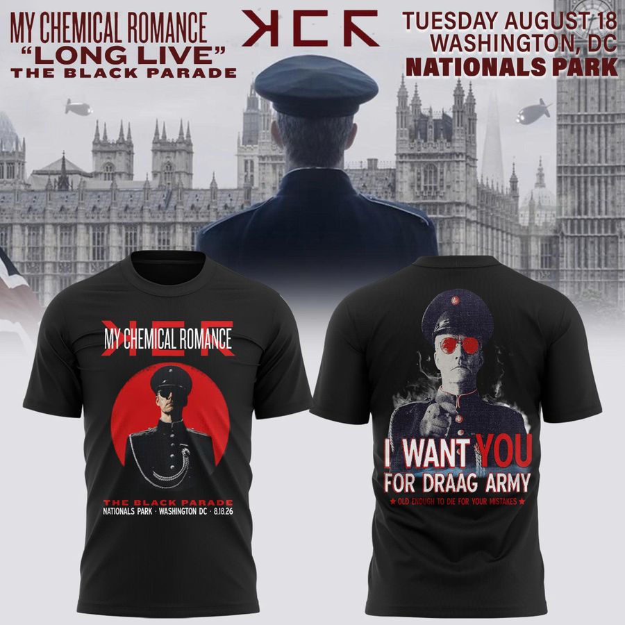My Chemical Romance The Black Parade 2026 Tour Nationals Park, Washington, D.C "I Want You for Draag Army" T-shirt