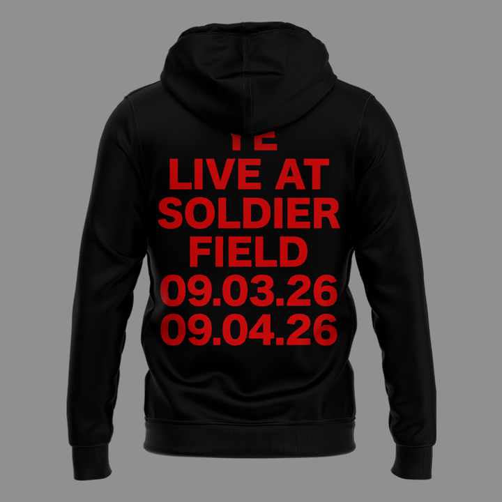YE LIVE AT SOLDIER FIELD HOODIE  (BLACK)-2026 Ye Live Concert Tour