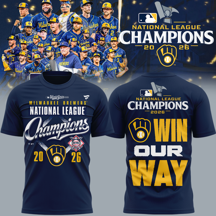 VIP.Milwaukee Brewers Fanatics 2026 National League Champions  T-Shirt