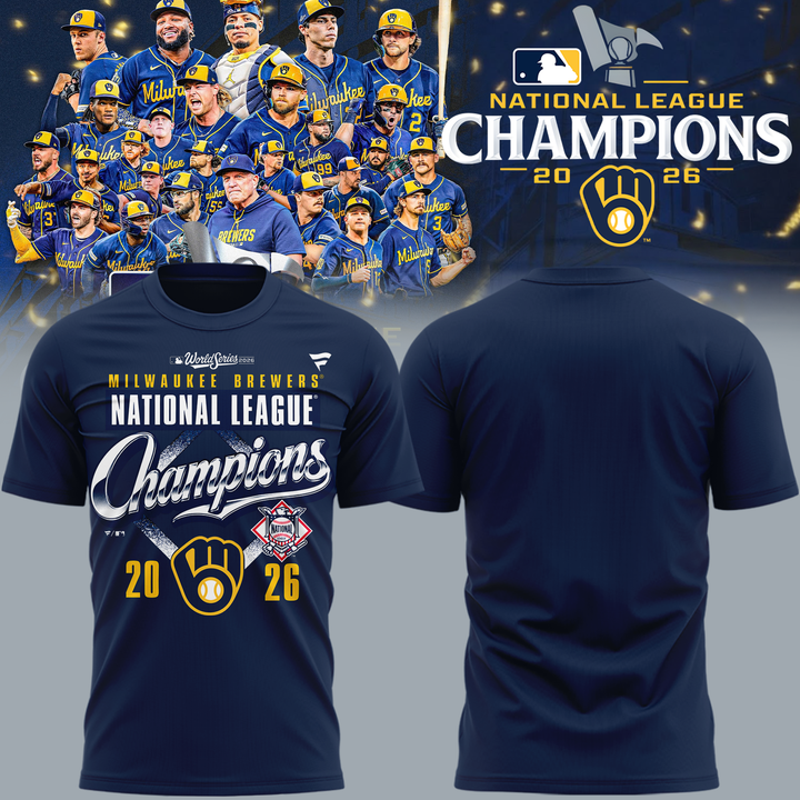 01.VIP.Milwaukee Brewers Fanatics 2026 National League Champions  T-Shirt